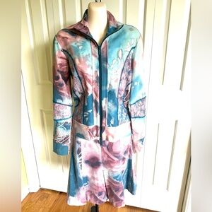 ANGELO MARANI Glam Multicolor Stretch Cotton  Skirt Suit 8/44 ITALY